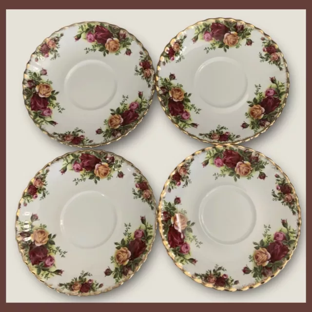 Royal Albert Old Country Roses Bone China - 6¼” Saucer Plates - SET OF 4!