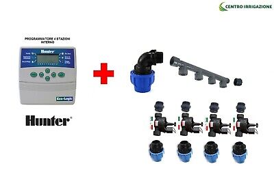 Kit Irrigazione "Four" Centralina Hunter 4St+Kit Collettore Elettrovalvole 1
