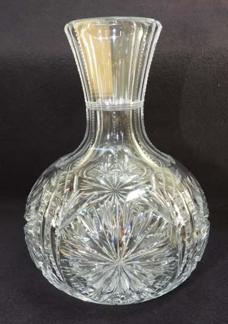Antique Brilliant Heavy Cut Crystal Wine Whiskey Spirits Decanter Water Carafe