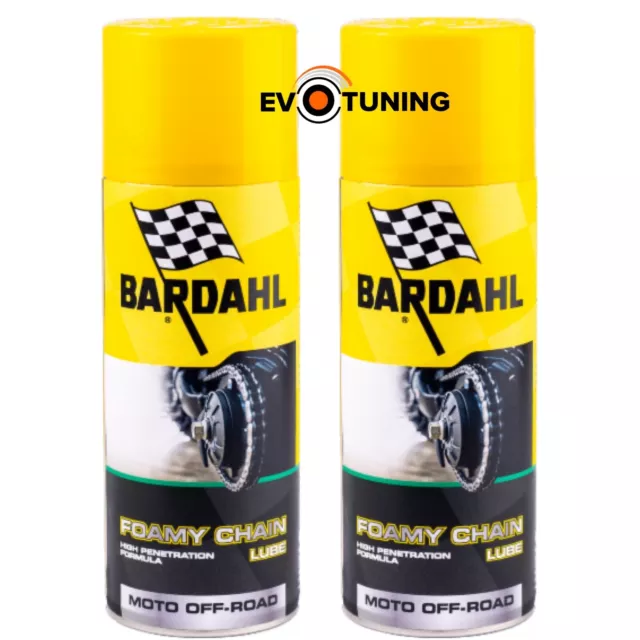 Bardahl Foamy Chain Lube Grasso Lufrificante Spray Catena Moto Polarplus 2x400ml