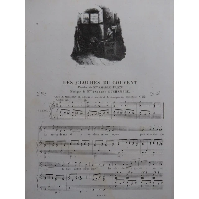 DUCHAMBGE Pauline Les cloches du couvent Chant Piano ca1830
