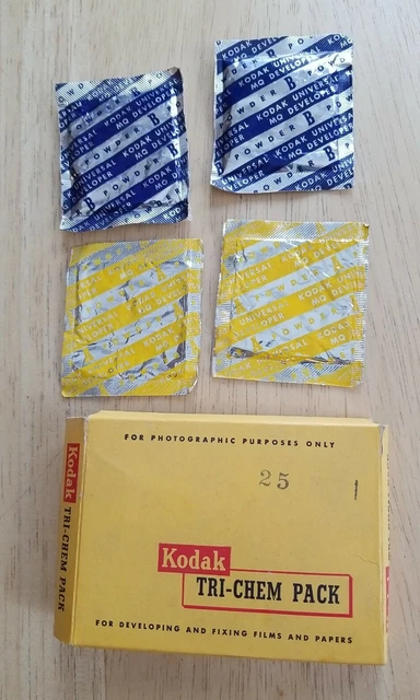 Kodak Tri Chem Pack Universal M Q Developer Stop Bath Universal Fixer Eastman