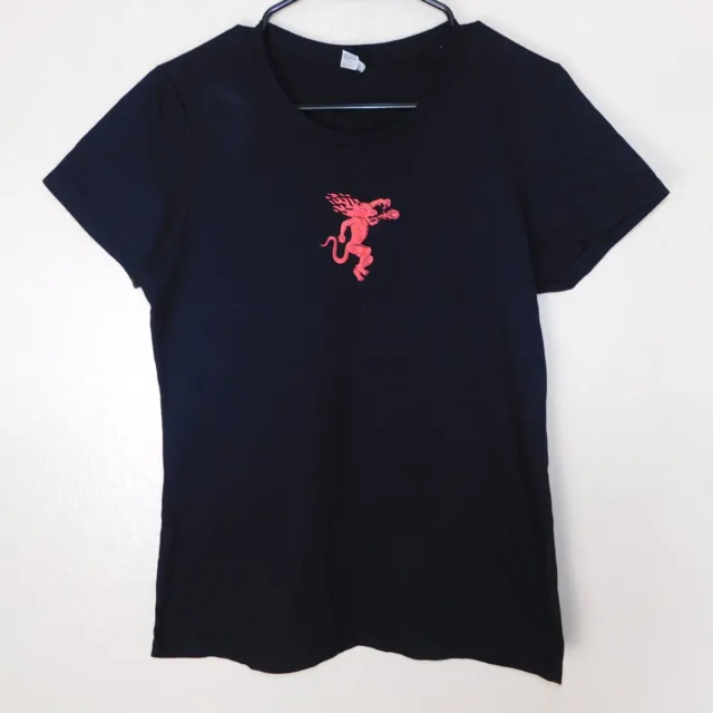 Fireball Whiskey Bartender Shirt Women L Short Sleeve Black Graphic Logo Cotton