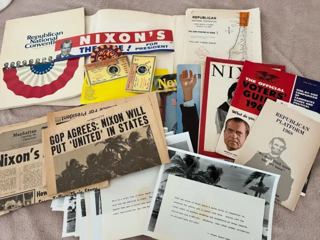 1968 Republican National Convention Nixon Press Kit, Program, Photos, Vietnam ..