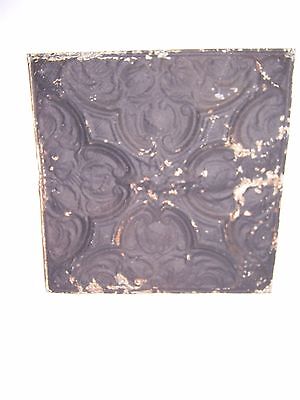 Antique Black Paint Metal Tin Ceiling Tile 24" X 24" Sheet Panel Reclaim Salvage