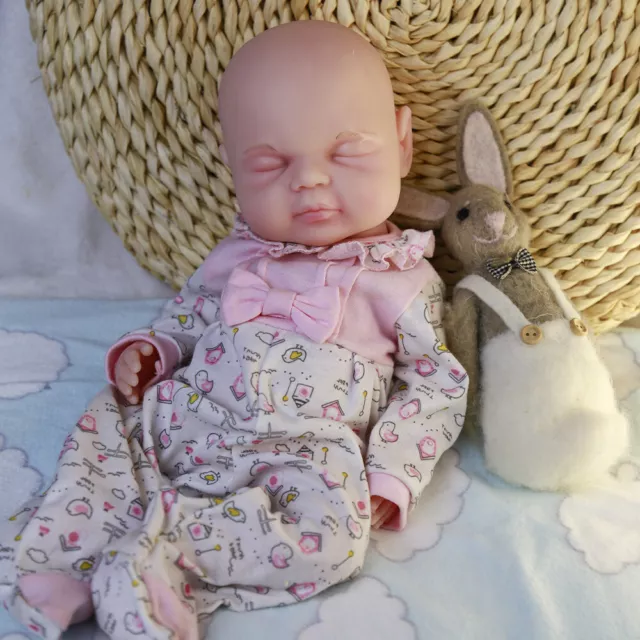 Muñeca Reborn de Silicona de 15"Baby Girl Muñeca de silicona de platino completo