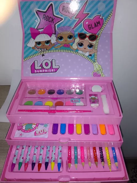 LOL surprise valise de coloriage ( peinture, feutre, bloc note, crayon couleur).