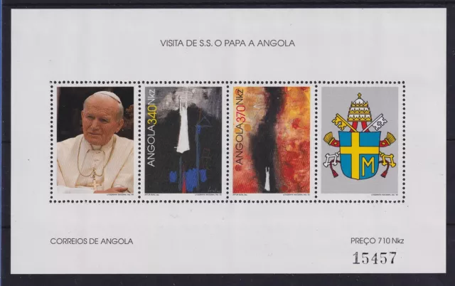 Angola 1992 Block Edition Pope's Visit Mi. No. Block 13 Mint **