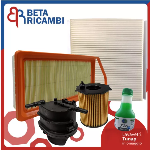 Kit Tagliando Citroen Nemo 1.4 HDI Peugeot Bipper 4 Filtri + Lavavetri Omaggio