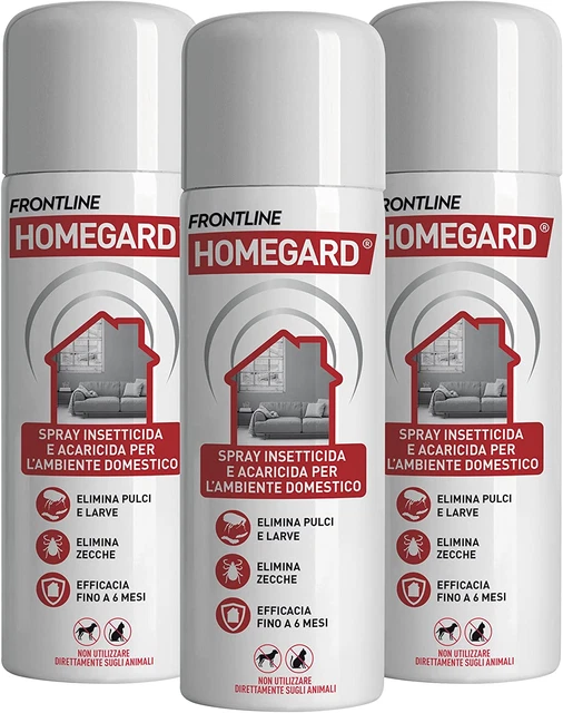 Homegard Spray Insetticida, Antipulci per Ambienti Ad Azione Rapida, 3 per 250 M