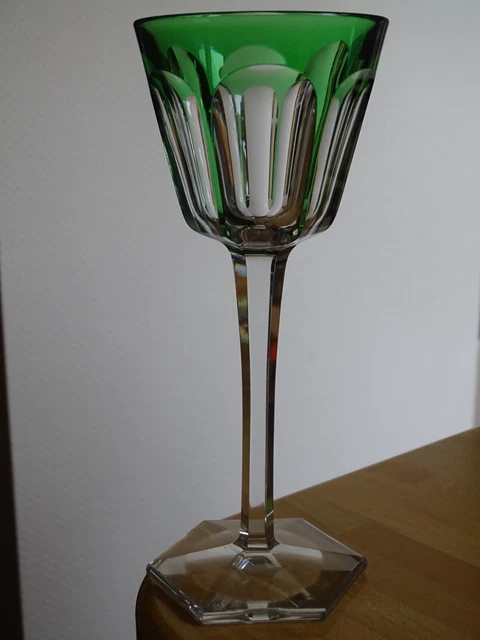 VERRE A VIN DU RHIN ROEMER CRISTAL BACCARAT HARCOURT COULEUR VERT  19 cm