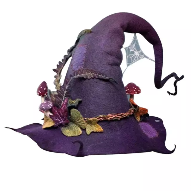 Women Halloween Party Masquerade Adjustable Felt Witch Hat Cosplay Props Costume