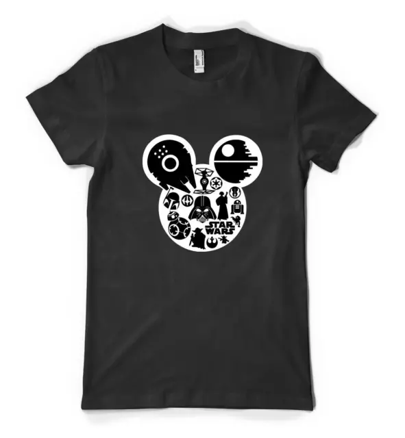 Mouse Ears Mashup Mickey Star Wars Ships Personalised Unisex Adult T Shirt