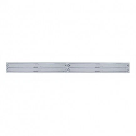 Chrome Top Mud Flap Plate W/ Four 14 LED 12" Light Bars - Red Bulb Color ; 37224