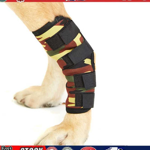 Soporte para corvejón para perros antilamidas para mascotas protector de rodilla perros vendaje curativo de heridas (camuflaje S)