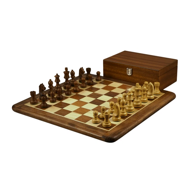 SHEESHAM CHESS SET With Flat Sheesham Board 16 Inch And German Staunton sheesham-chess-set-with-flat-sheesham-board-16-inch-and-german-staunton