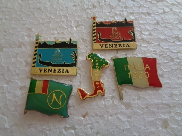 Job lot of 5 Italy related metal lapel pins