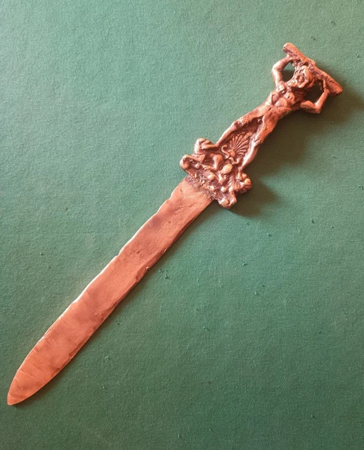 Vecchia Spada Decorativa In Bronzo Dorato Riproduzione Antica Roma