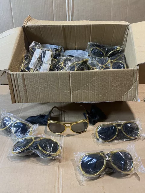 Elvis sunglasses with sideburns in bulk sale