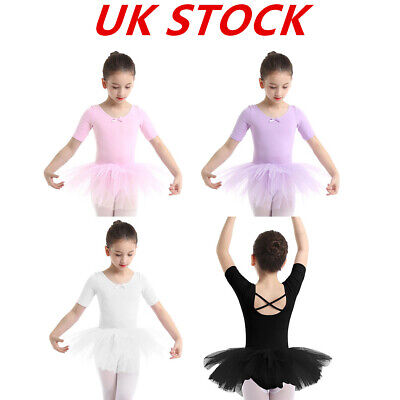 UK Girls Ballet Dance Tutu Dress Gymnastics Leotards Ballerina Dancewear Costume