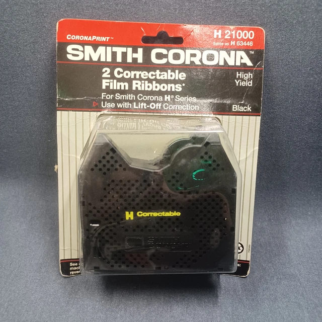 (sealed) 2-Pc Smith Corona H 21000 Correctable Typewriter Ribbon N.O. STOCK Prop