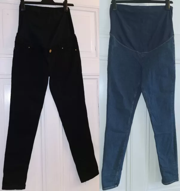 ❣2 Umstandshosen / Schwangerschaftshosen -  Gr.  M - schwarz + blue  Jeans Paket
