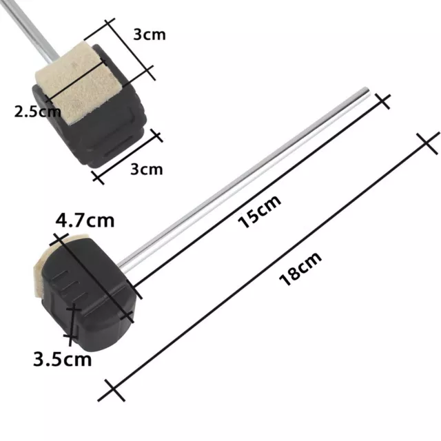 Schlagzeug-Pedalhammer Stahlgriff 1 St��ck Bass Drum-Pedal Drum-Pedal-Schl?ger 2