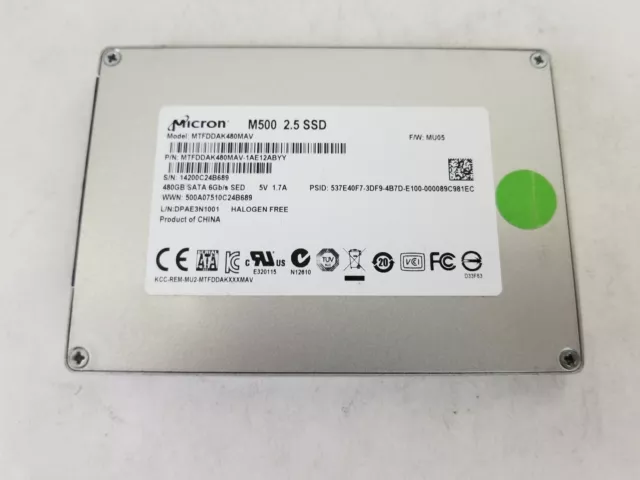 NEW HPE MICRON M500 240GB 6G SATA 2.5 MLC SSD Solid State Drive MTFDDAK240MAV 60.00 PicClick UK