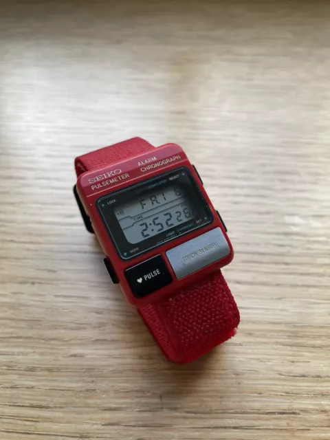 SEIKO PULSEMETER ALIEN S234-5010 Pacesetter Alarm Chronograph Rare Digital  Watch $ - PicClick
