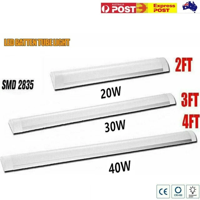 1-10Pcs LED Slim Ceiling Batten Light Daylight 60 90 120CM Coolwhite 6500K 2-4FT