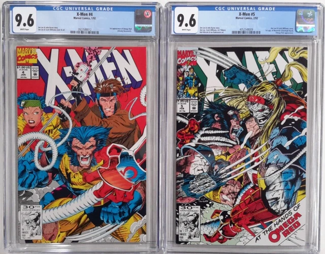 🔥X-Men #4+#5 Cgc 9.6 Lot *1992 Marvel Comics*Jim Lee*White*1St App Of Omega Red