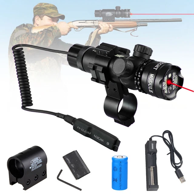 TACTICAL 650NM RED Dot Remote Switch Beam Hunting Laser Sight Rifle Gun ...