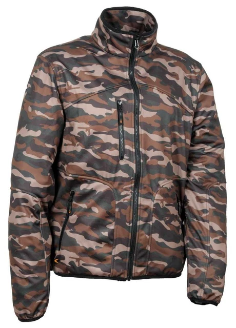 Cofra giacca softshell pile con zip antivento da uomo lavoro caccia mimetica