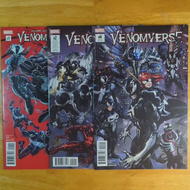 Venomverse #1A, #2D, #4D - Marvel 2017 - Bunn/Coello/Yackey