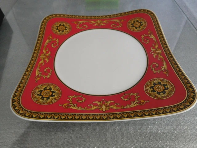 Rosenthal Versace Medusa 2 x Frühstücksteller eckig 21 cm Neu & Ovp 3