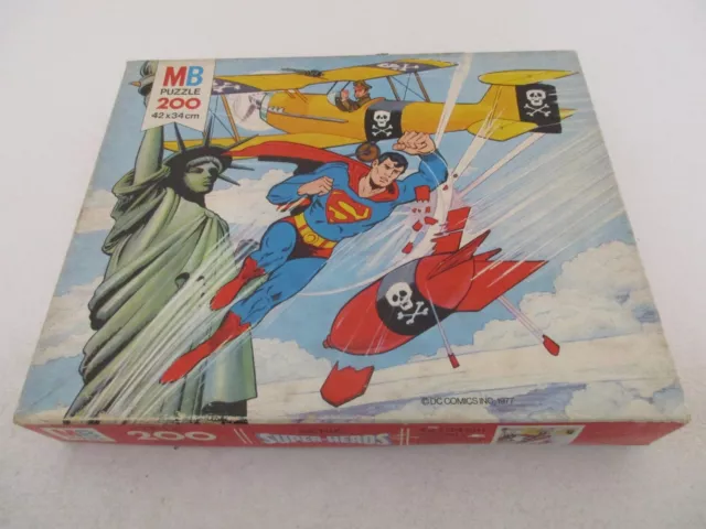 PUZZLE MB 200 - Série SUPER HÉROS SUPERMAN - Complet MB 1977