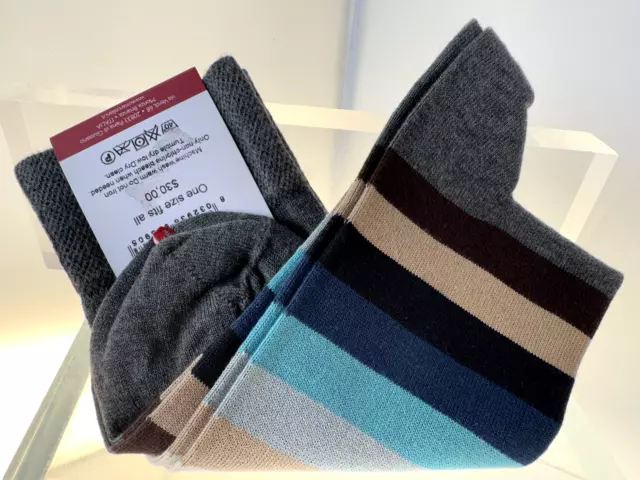 New Marcoliani Milano Men's Socks Strip Blue Multi Cotton Nylon 2