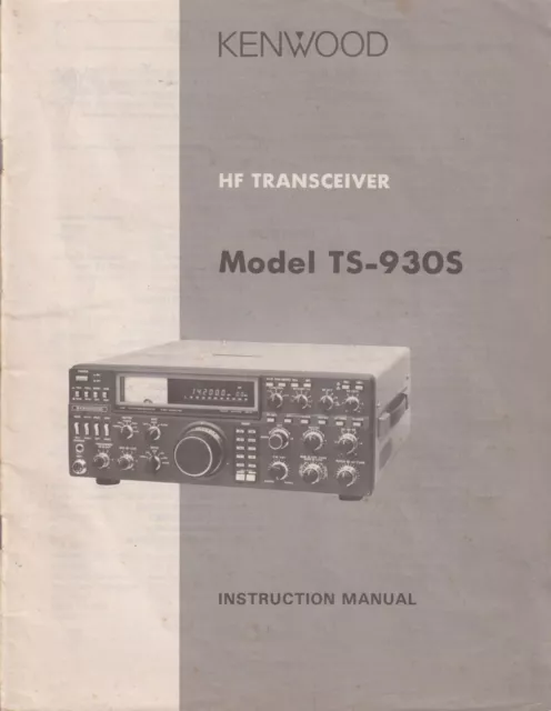 *Genuine Original Kenwood Ts-930S Transceiver Instruction Manual*