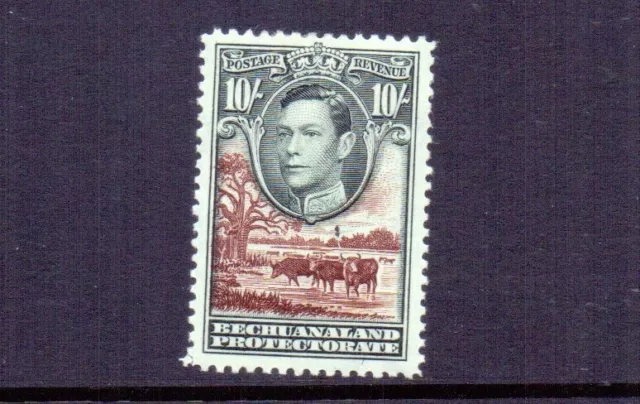 Bechuanaland 1938 Gvi 10/- Black & Red-Brown Sg128 Mh Cat £35