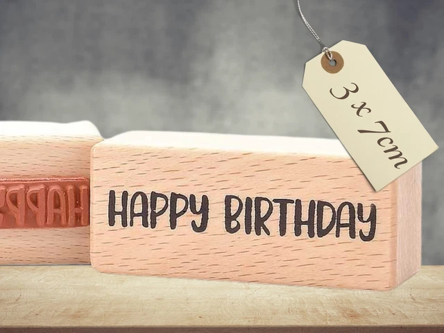 STEMPEL GEBURTSTAG HAPPY Birthday Textstempel Motivstempel