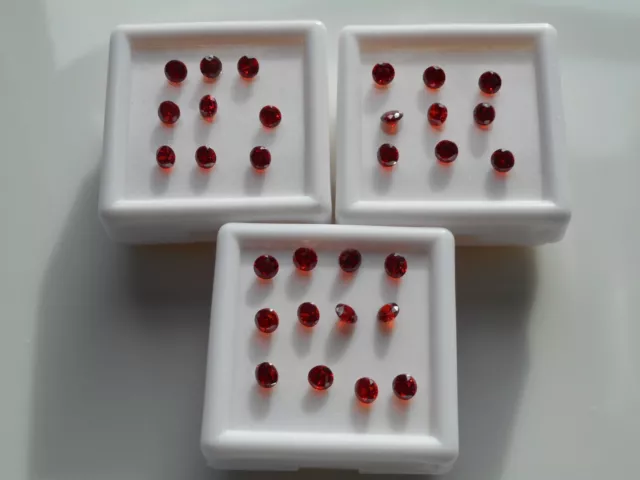3mm red cubic zirconia loose stones, 10 stones for £1.30p