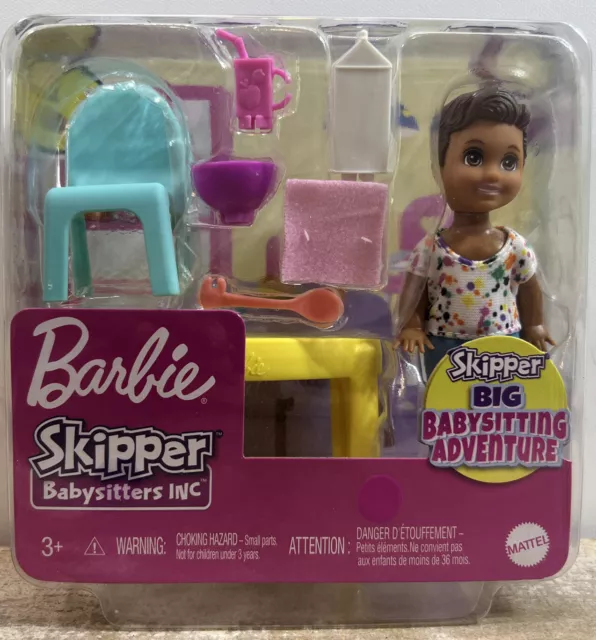 Barbie Skipper Babysitters Inc Small Doll and Snack Time Playset with Toddler