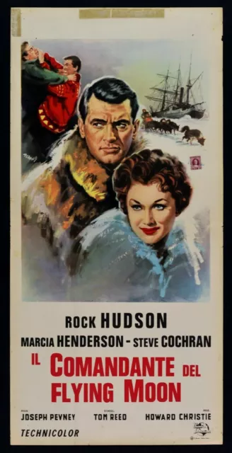 LOCANDINA IL COMANDANTE DEL FLYING MOON Rock Hudson Cochran    L149