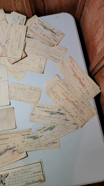 Huge Lot Of 1800's Bank Notes, Receipts, Postcards, Ledgers Northern Iowa 5