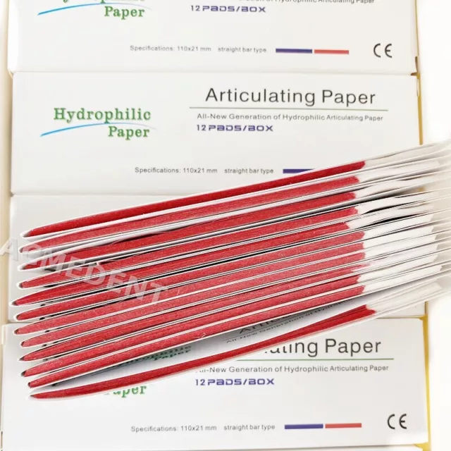 Dental Articulating Paper Red Thick Occlusal Record Hydrophilic Bar
