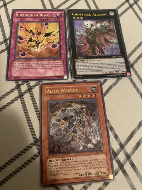 Yugioh Ultimate Rare Card Lot Ghostrick Chthonian Blast Alien Warrior