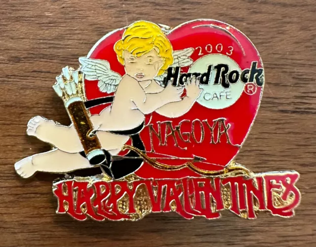 Hard Rock Cafe NAGOYA 2003 Valentine's Day PIN Cupid with Large Red Heart Pin