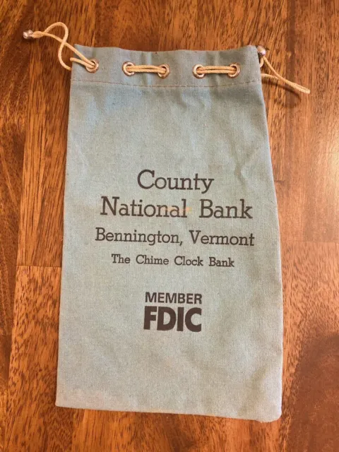 County National Bank Bag, Bennington, Vermont, The Chime Clock Bank, Member FDIC