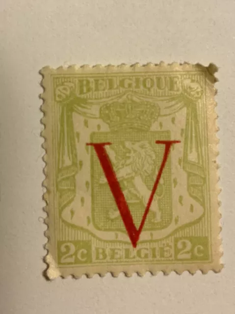 1944 Belgium Small coat of arms overprinted 'V' RARE stamp