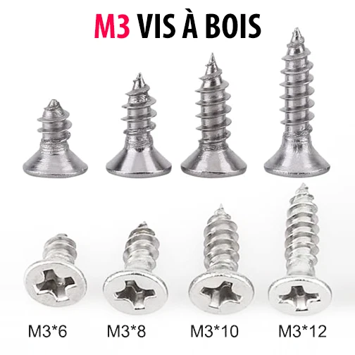 VBA Vis bois agglo Tête fraisée TF 5X50 Filetée sur 30 TORX T25 Inox A4